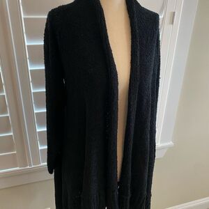 Size S/M Black soft open front long sleeved sweater Debut